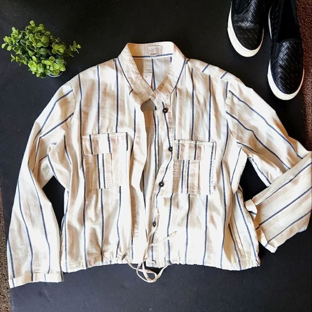 NWT Loft Striped Lightweight Jacket - Picture 2 of 10